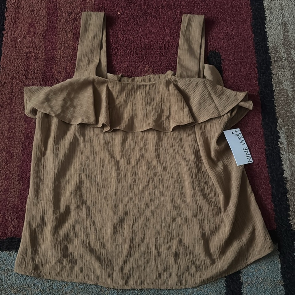 NWT Nine West Ruffle Tank Top